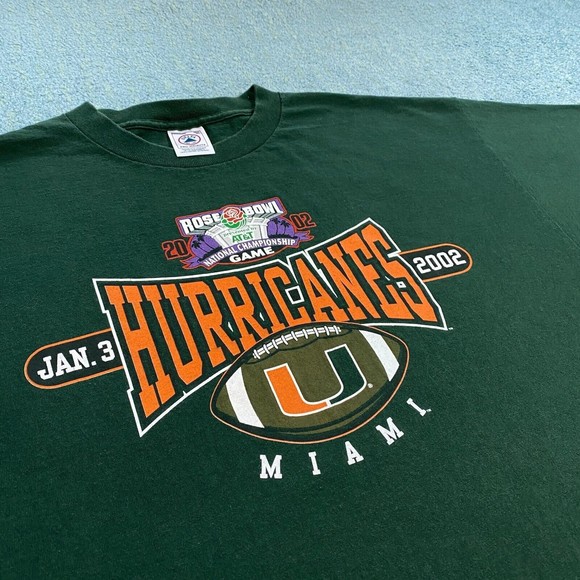 VINTAGE University of Miami Hurricanes 2002 Rose Bowl Shirt XL UM Football AT&T - Picture 9 of 10
